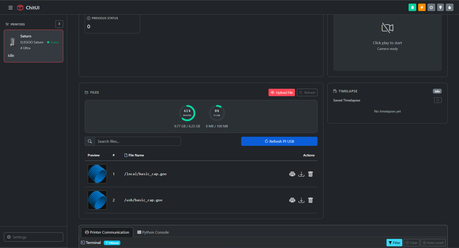 File management with storage gauges